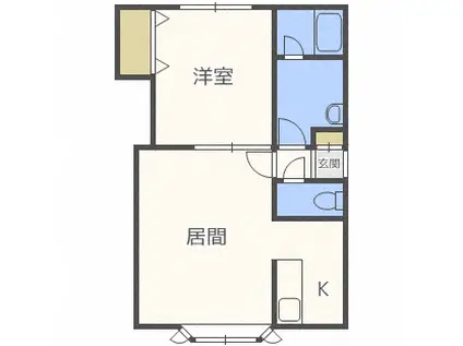 エスタシオンイカワII(1LDK/1階)の間取り写真