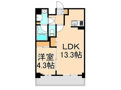 ORSUS UMEJIMA(1LDK/6階)の間取り写真