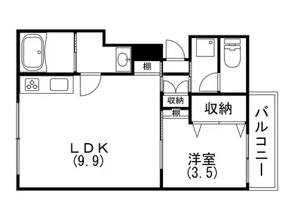パロス須磨浦通(1LDK/2階)の間取り写真