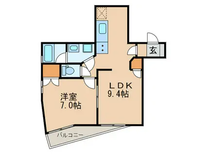 三浦マンション(1LDK/4階)の間取り写真
