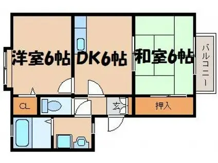 フォーブル和田 B棟(2DK/1階)の間取り写真