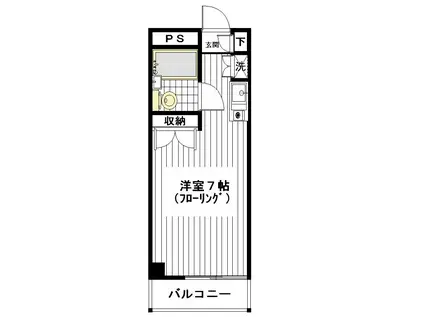 プレステージ横田(ワンルーム/2階)の間取り写真
