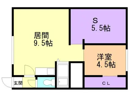 コンフォーティア桜木(1SLDK/2階)の間取り写真