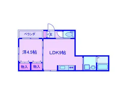 ステラート市川新田(1LDK/1階)の間取り写真