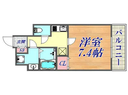 LEGESTA兵庫リバージュ(1K/4階)の間取り写真