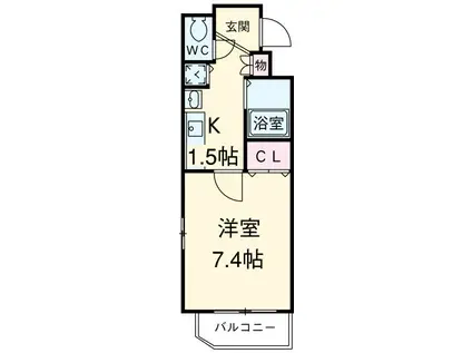 プレサンス桜通葵(1K/5階)の間取り写真