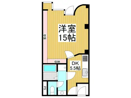 まなまゆビル(1DK/3階)の間取り写真