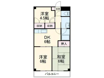 南住吉ハイツ(3DK/3階)の間取り写真