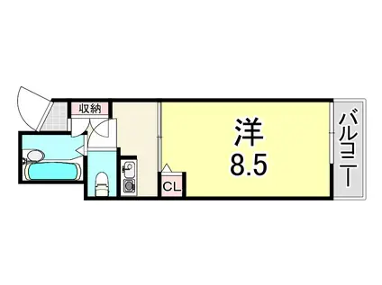 シード1(1K/2階)の間取り写真