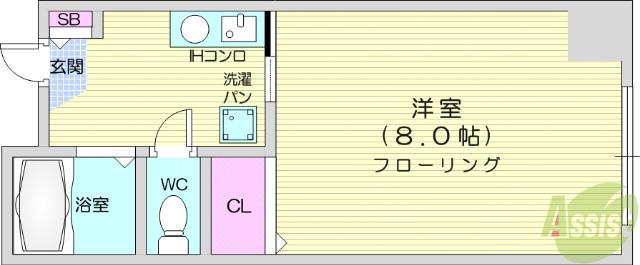 上杉KKビル(1K/4階)の間取り写真