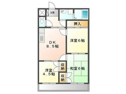 合川ビレッジI(3LDK/3階)の間取り写真