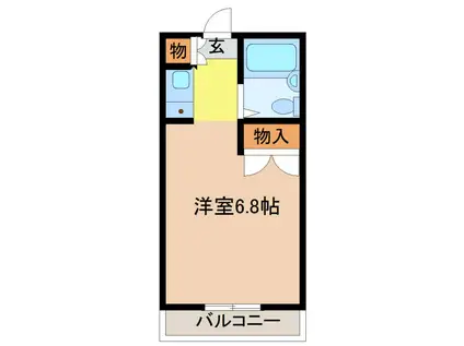 ジョイフル一社(ワンルーム/4階)の間取り写真