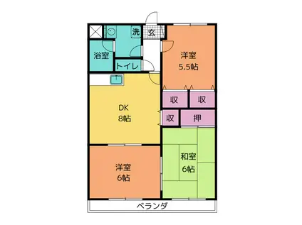 エスポワール女神(3DK/3階)の間取り写真