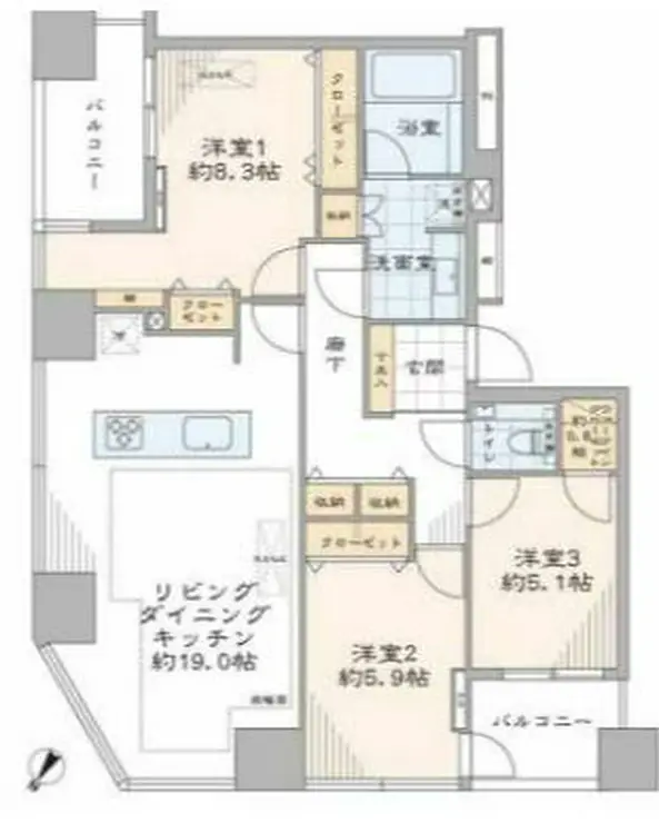 シティタワー新宿新都心 30階階 間取り