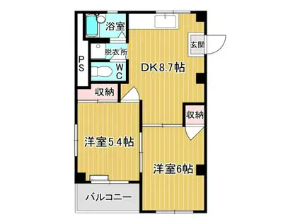 INAビル(2DK/3階)の間取り写真