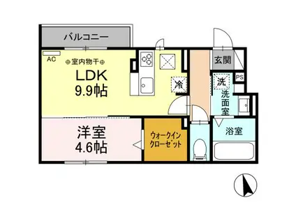 メゾン ド R(1LDK/1階)の間取り写真