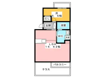 レジデンス下屋敷(1LDK/2階)の間取り写真