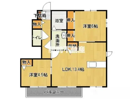 グリーンファースト・ミヤコ(2LDK/1階)の間取り写真