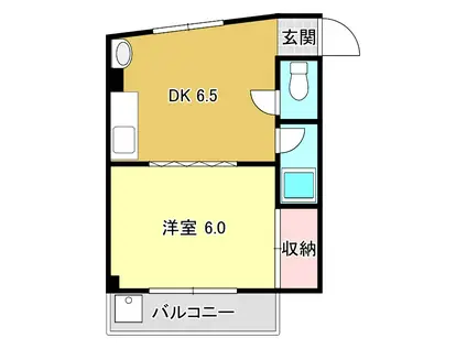 シティハイツヒロ(1DK/4階)の間取り写真