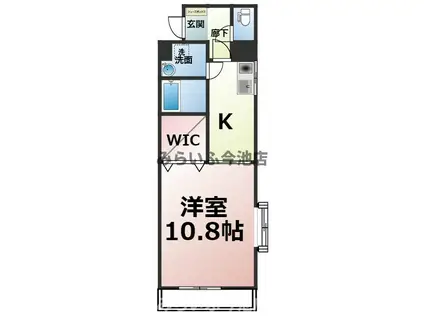 リオン高見(1K/4階)の間取り写真