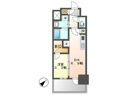 エステムコート名古屋新栄Vラポール(1DK/10階)の間取り写真