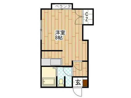 グリーンハイツ(ワンルーム/1階)の間取り写真