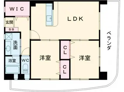 ロイヤルハイツ石黒(2LDK/11階)の間取り写真