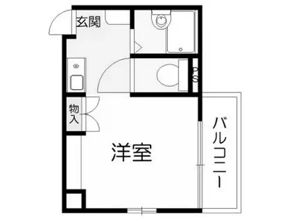 N-CUBE TARUYAMACHI(1K/6階)の間取り写真