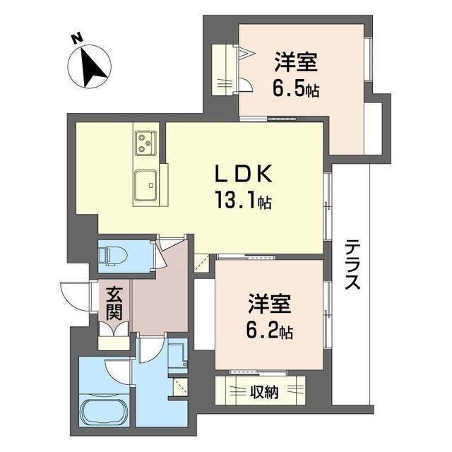 ピノ・グリナージュ(2LDK/1階)の間取り写真