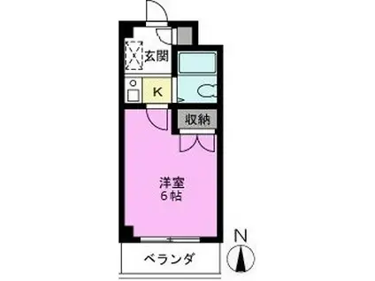 ハッピーライフ里・2号館(1K/2階)の間取り写真