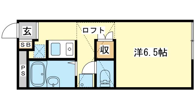ES118(1K/2階)の間取り写真