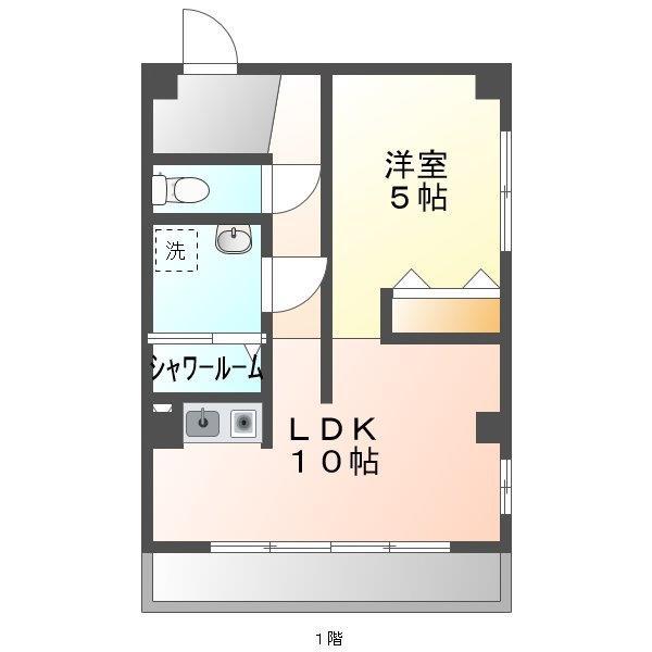 双葉マンション(1LDK/5階)の間取り写真