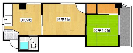 沖ビル(2DK/2階)の間取り写真