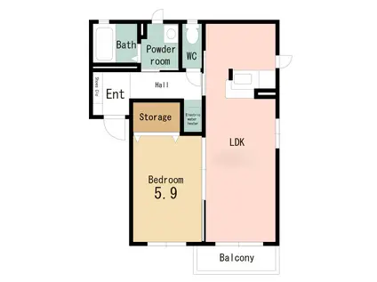 シャーメゾン・ロッシュB(1LDK/2階)の間取り写真