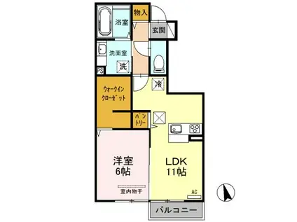 サンフラワー(1LDK/1階)の間取り写真