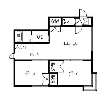 サンピア(2LDK/2階)の間取り写真
