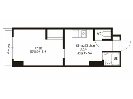 ホリホックイン人宿(1DK/3階)の間取り写真