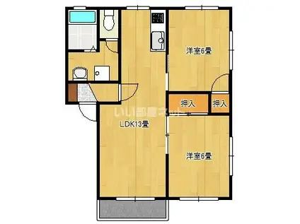 ラ・プランタンA(2LDK/2階)の間取り写真