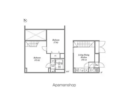 LEGALAND早稲田南(2LDK/1階)の間取り写真
