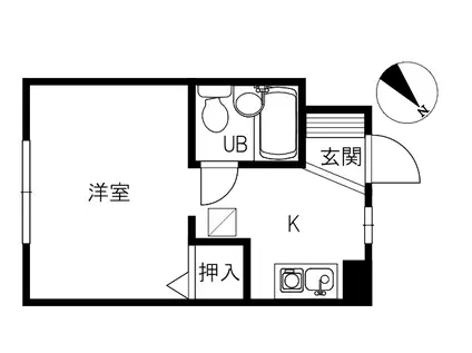 アクアハイツ(1K/3階)の間取り写真