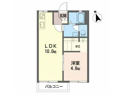 グリーンステージ東山 C(1LDK/2階)の間取り写真