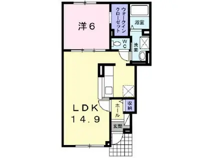 サンライズ ヴィラ(1LDK/1階)の間取り写真