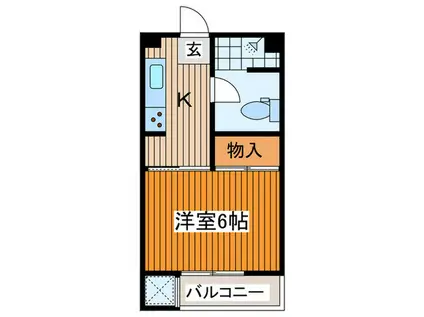 ドミール赤羽(1K/3階)の間取り写真