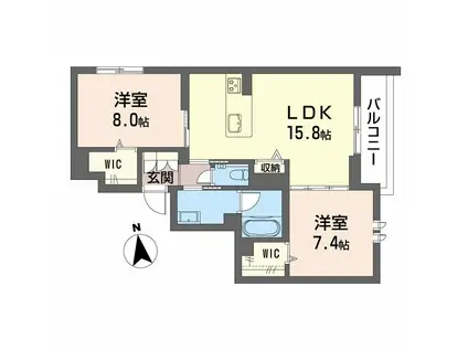 ダイヤモンドヒルズ吹上(2LDK/3階)の間取り写真