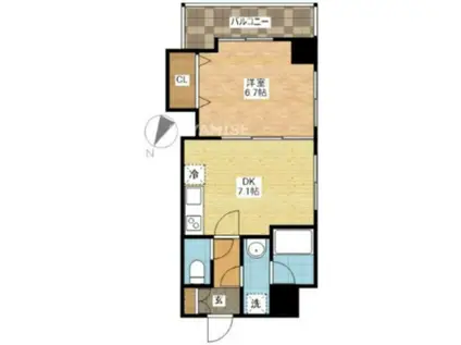 エススリー出島(1DK/8階)の間取り写真