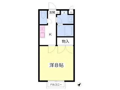 メゾンナカゴミ(1K/1階)の間取り写真