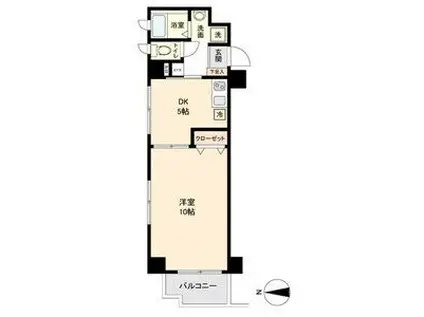 アーバンフラッツ伏見(1DK/10階)の間取り写真