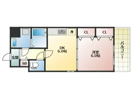 サンプレイス(1DK/1階)の間取り写真