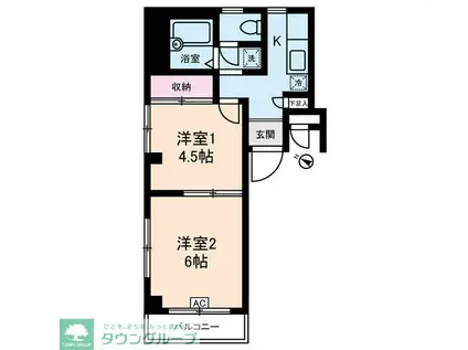 第2梨本マンション(2K/2階)の間取り写真
