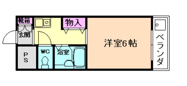 サンローズ唐池(1K/3階)の間取り写真